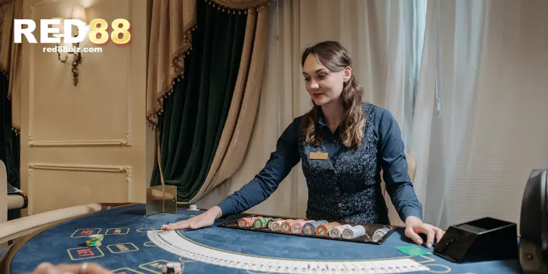 Dealer Là Gì Và Các Yếu Tố Để Trở Thành Dealer Chuyên Nghiệp 1 Hình ảnh nữ dealer ở ván cược